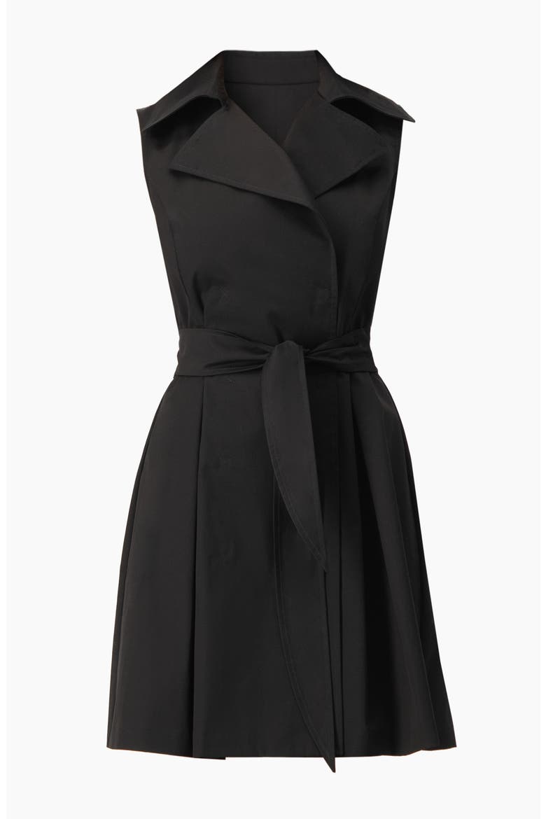 Belted Sleeveless Trench-Style A-Line Mini Dress, Alternate, color, Black