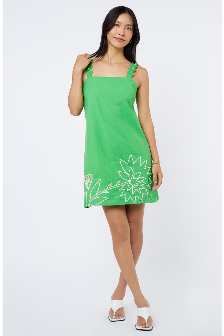 Maygel Embellished Shift Dress, Alternate, color, GREEN