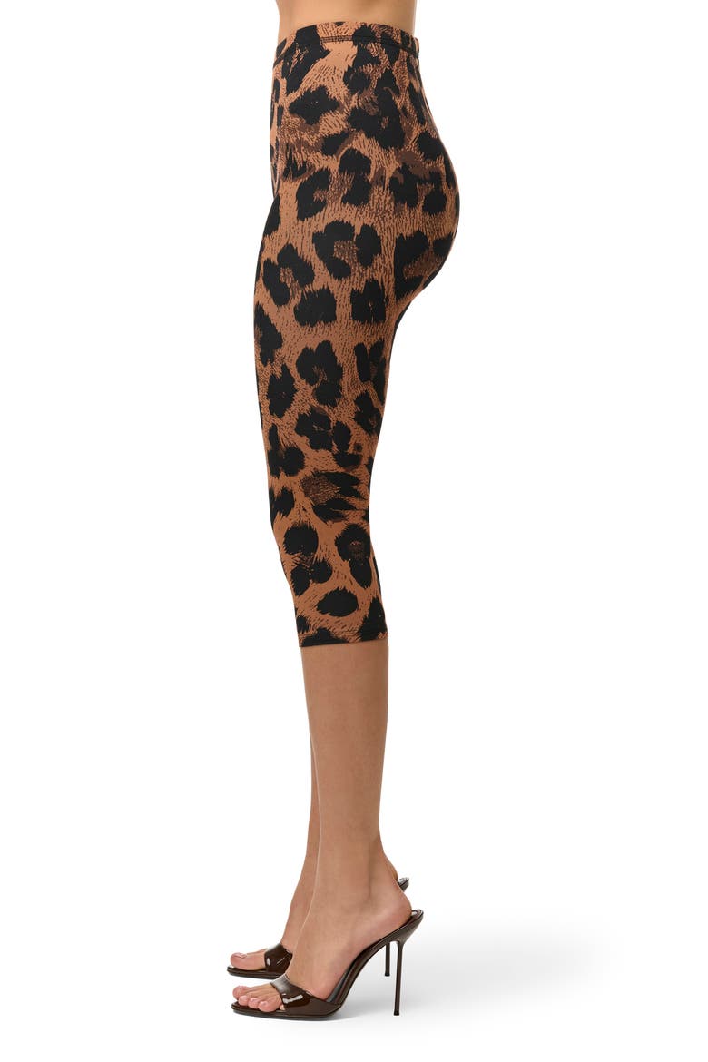 Naked Print High Waist Capri Leggings, Alternate, color, LEOPARD