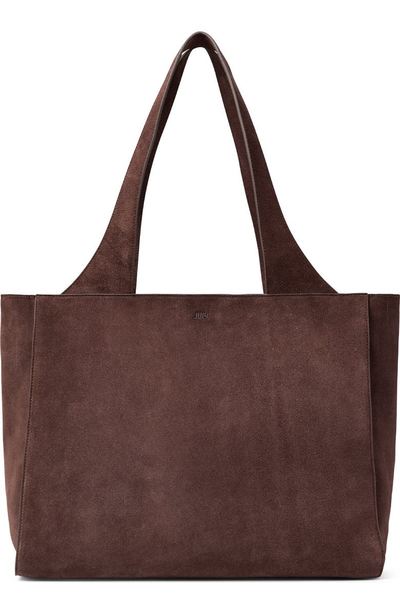 July Juliette Suede Work Tote, Main, color, Espresso