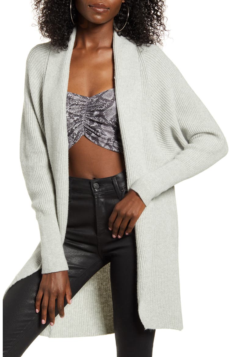 Dolman Sleeve Cardigan, Main, color, GREY PEARL HEATHER