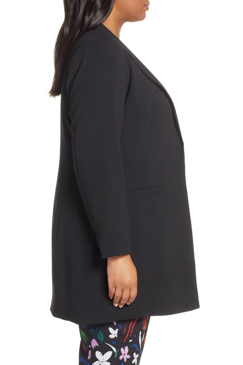 Long Shawl Collar Blazer, Alternate, color, TOTALLY BLACK