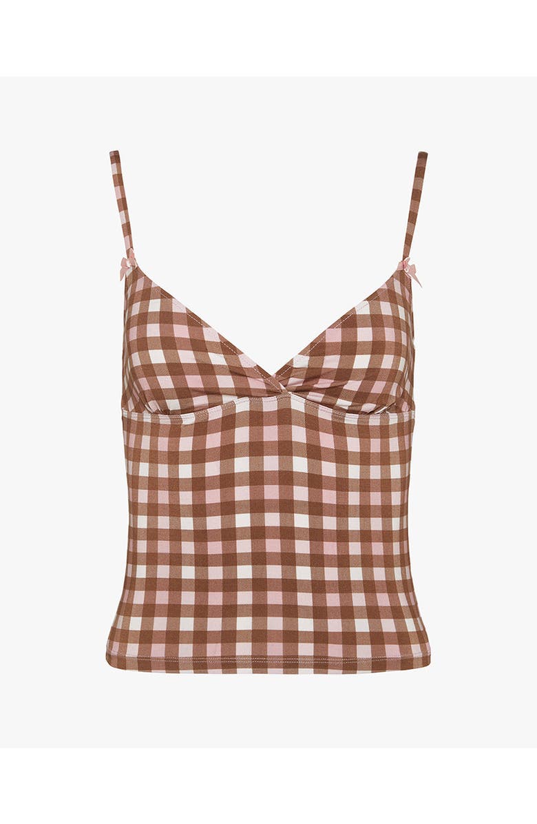 WeWoreWhat Crossover Cami Tank Top, Alternate, color, Pink/Brown