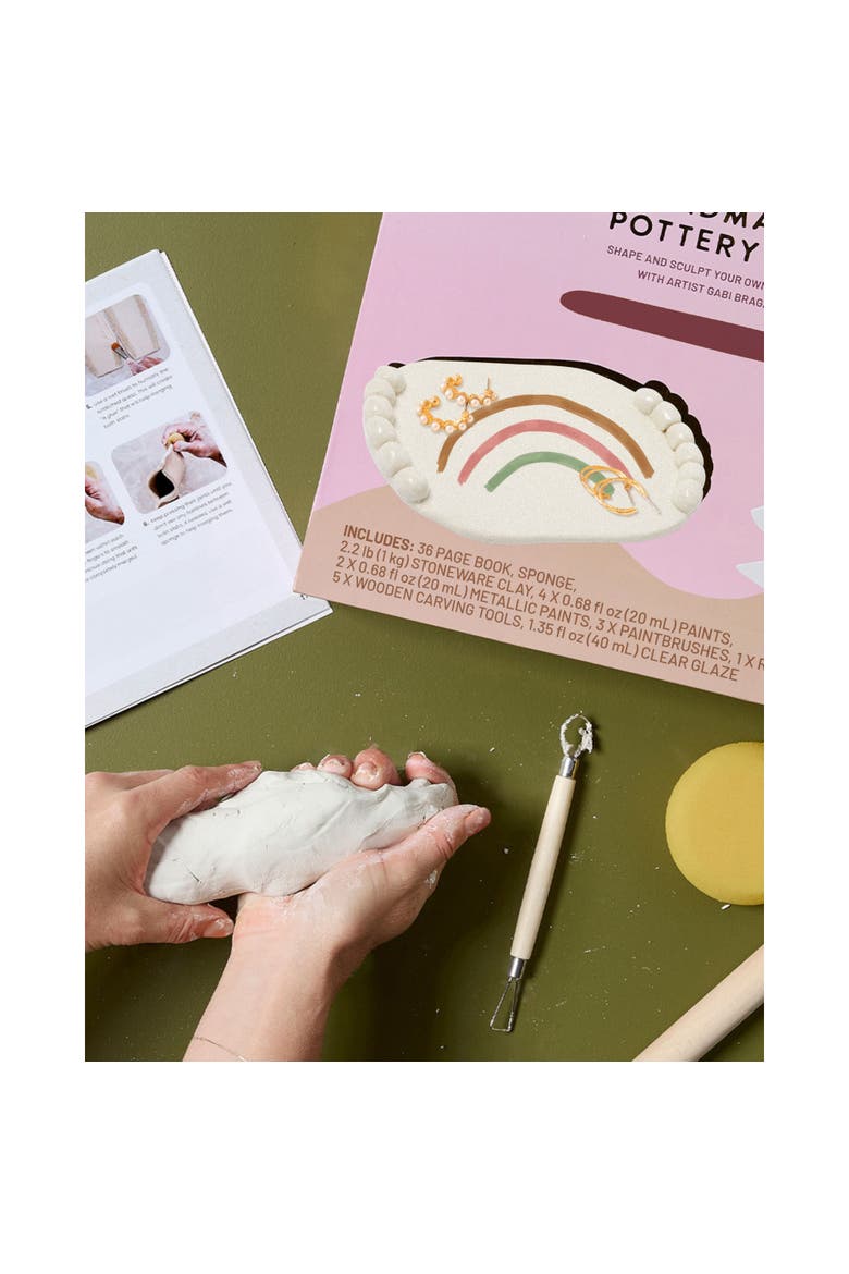 Handmade Pottery Kit, DIY Adult Clay Craft Kit, Alternate, color, Multicolored