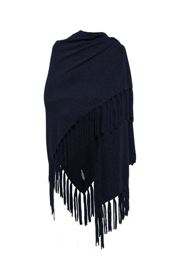 Pure Cashmere Fringe Wrap, Alternate, color, Night Blue