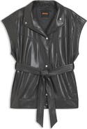 BOSS Orange Jacaro Belted Faux Leather Vest