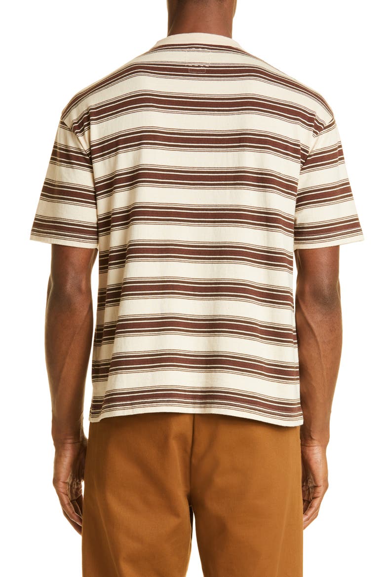 Border Jumbo Stripe Pocket T-Shirt, Alternate, color, BROWN