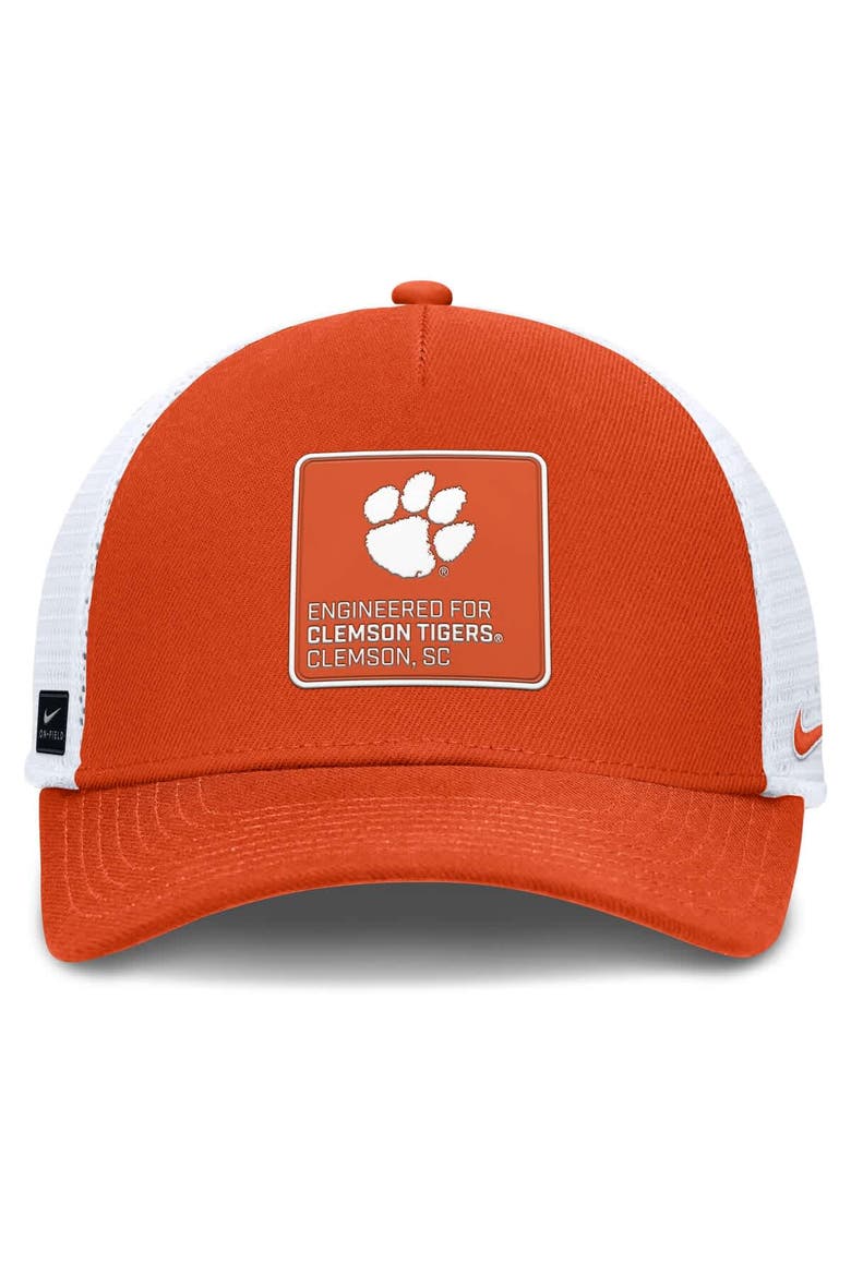 Men's Nike  Orange/White Clemson Tigers 2025 On-Field Rise Engineered Trucker Adjustable Hat, Alternate, color, Orange