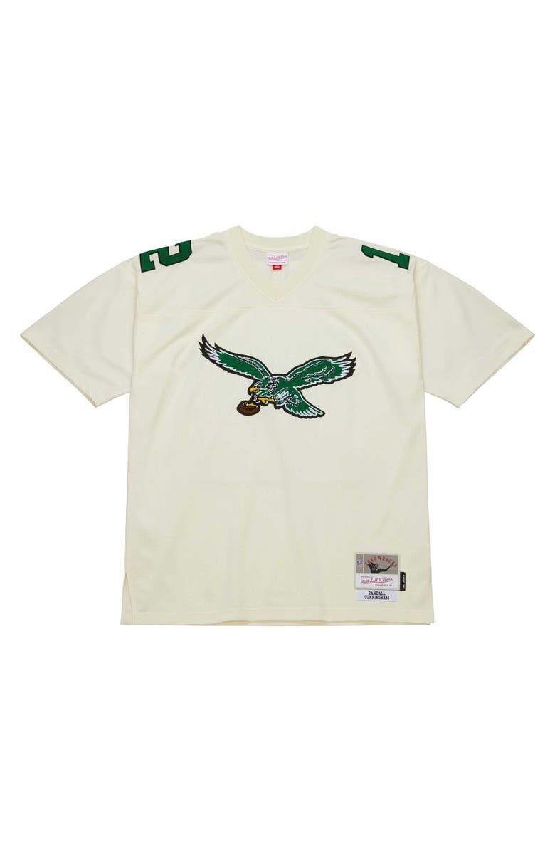 Mitchell & Ness Men's Mitchell & Ness Randall Cunningham Cream Philadelphia Eagles Chainstitch Legacy Jersey, Alternate, color, 