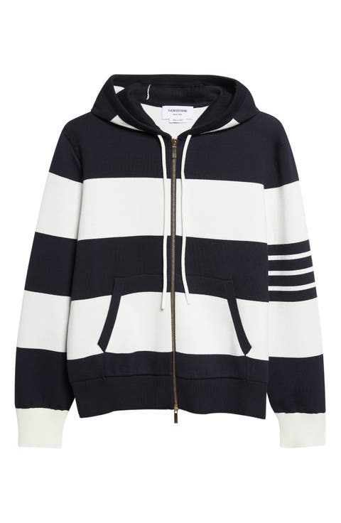 Hector Rugby Stripe Jacquard Zip Hoodie