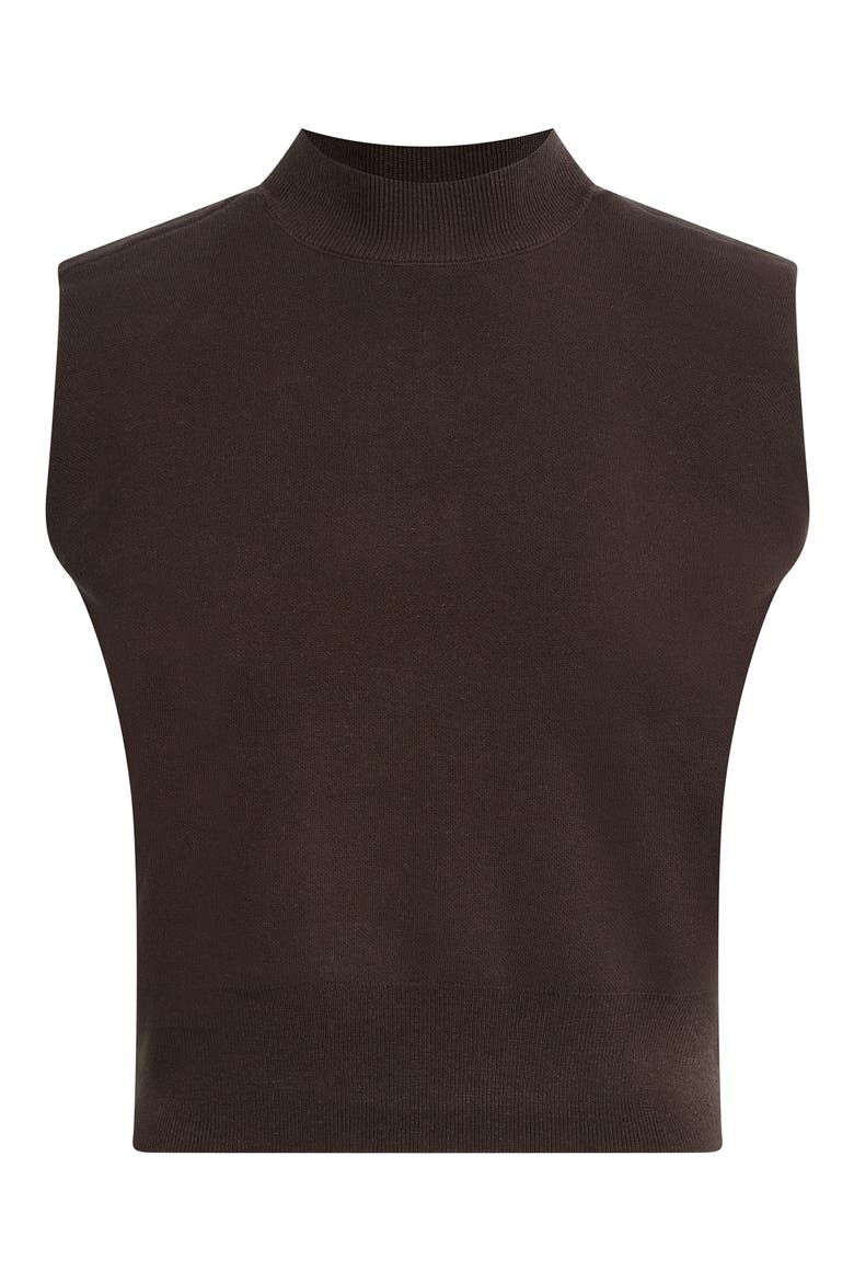 The Whitney Sleeveless Knit Crop Top, Alternate, color, ESPRESSO