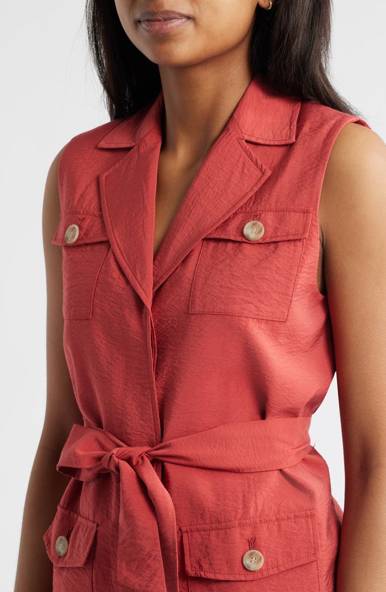Anne Klein Textured Belted Vest, Alternate, color, 