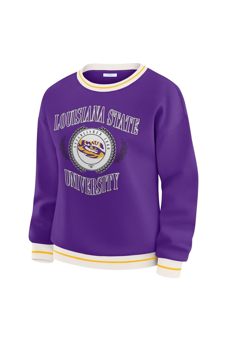 Women's WEAR by Erin Andrews Purple LSU Tigers Seal Sweatshirt, Alternate, color, Purple