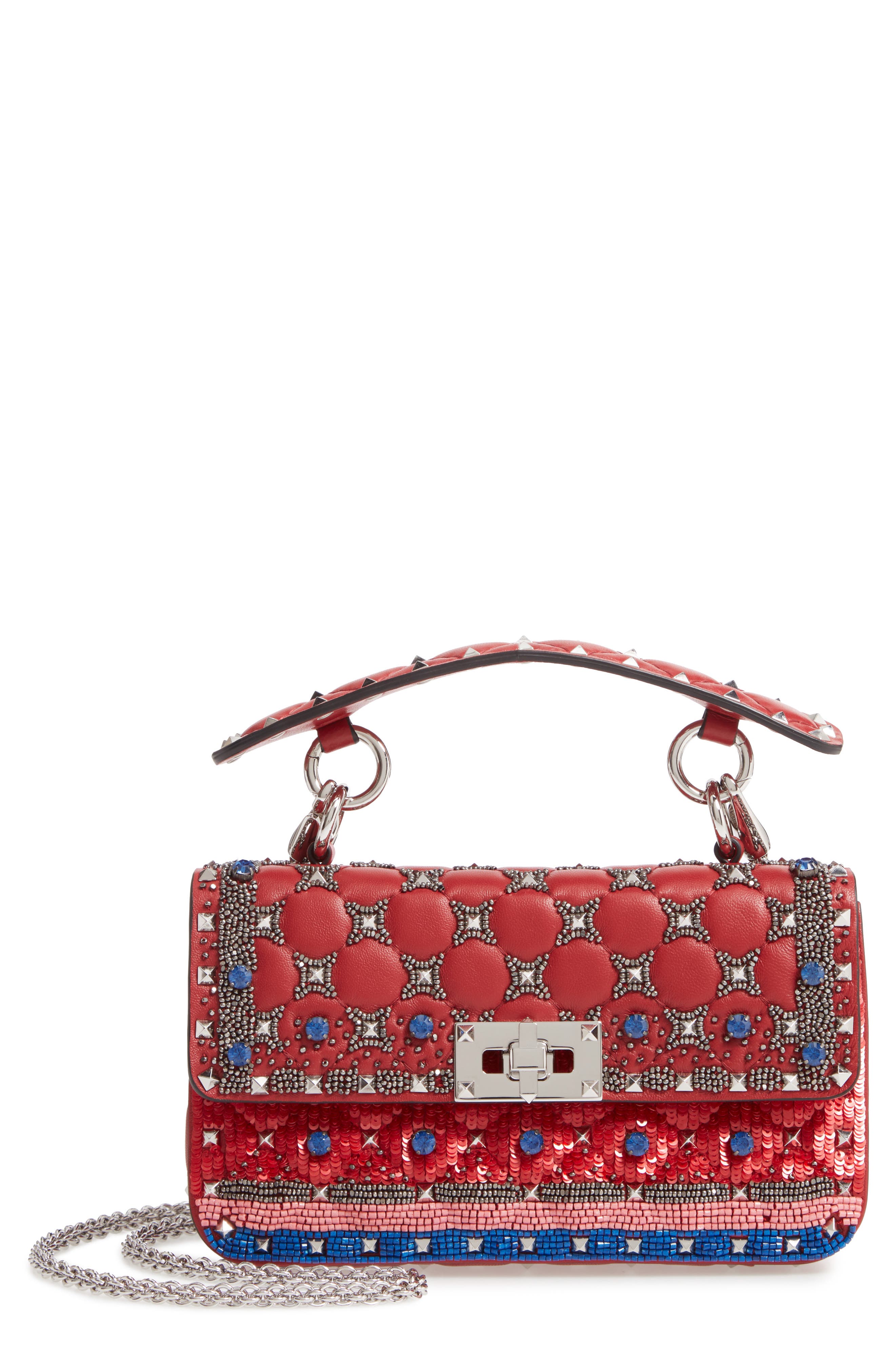 Valentino Garavani Small Spike It Leather Shoulder Bag, Main, color, 