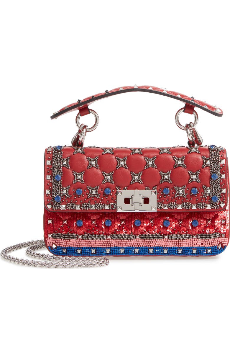 Valentino Garavani Small Spike It Leather Shoulder Bag, Main, color,