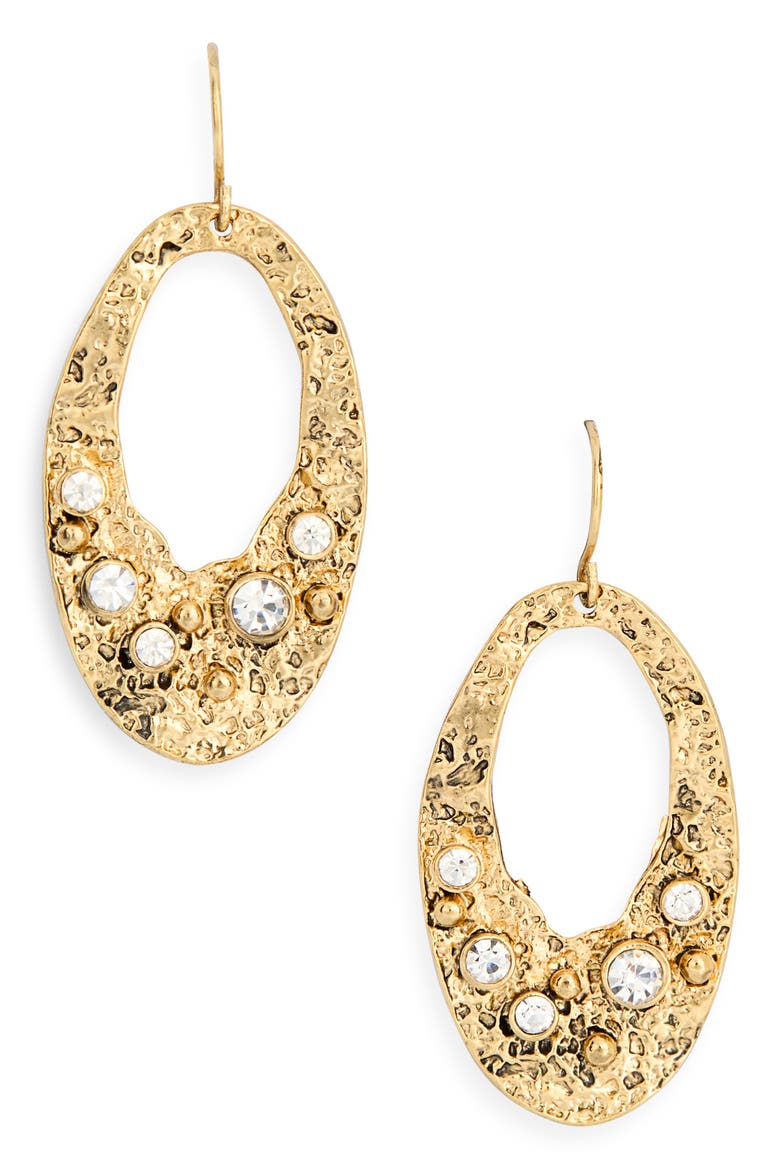 Antique Oval Drop Earrings, Main, color, GOLD