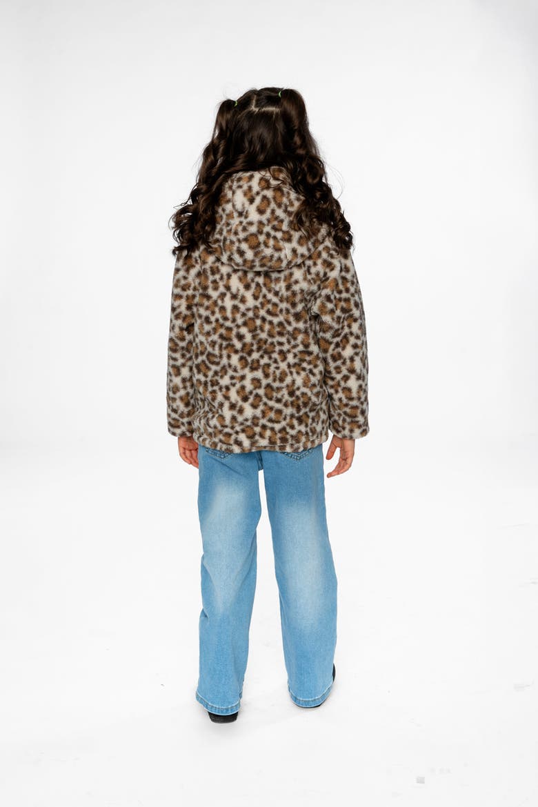 Reversible Mid-Season Fleece Hooded Jacket, Alternate, color, Pink and Leopard