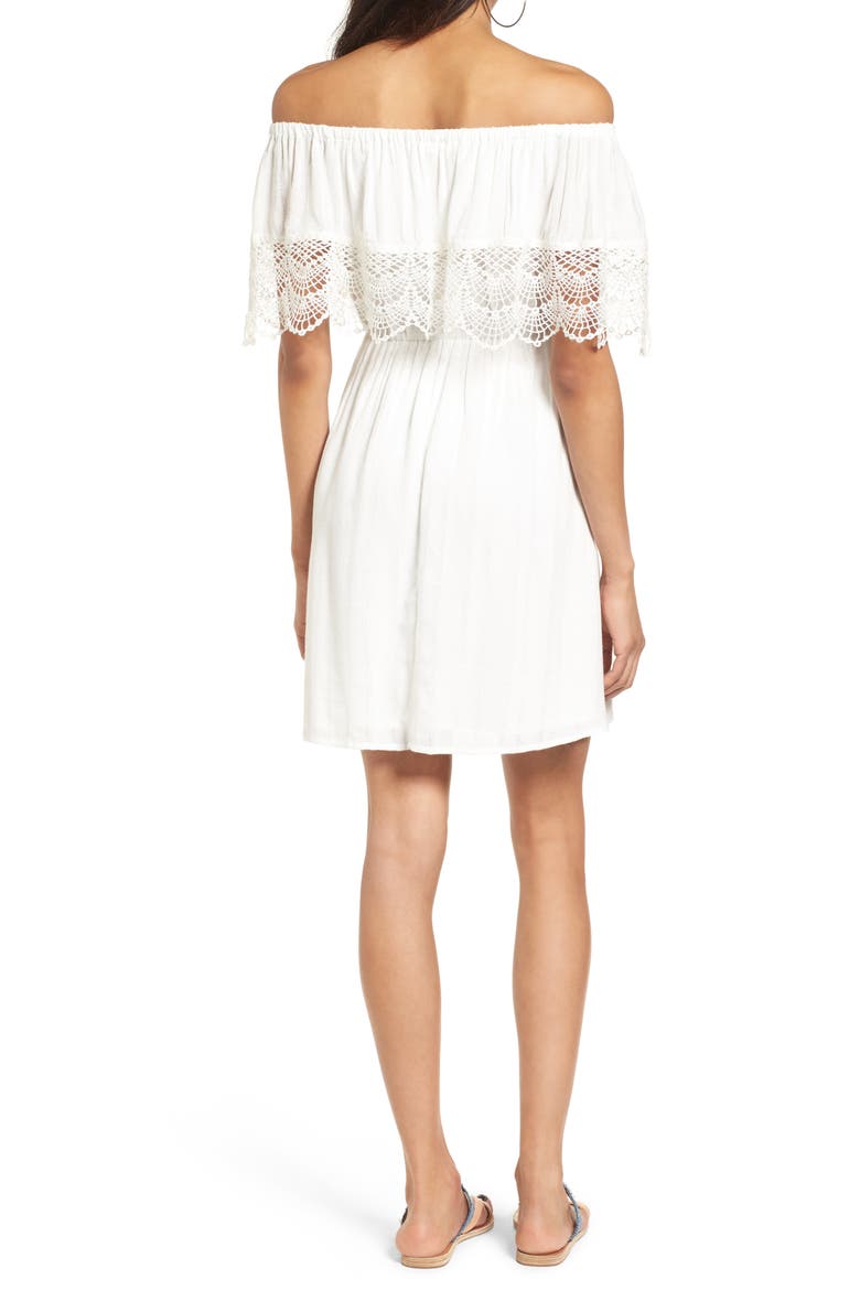Off the Shoulder Dress, Alternate, color, IVORY