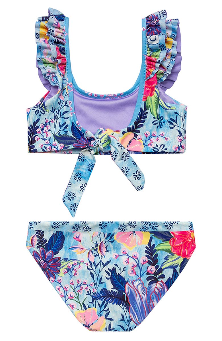 Agua Bendita Kids' Vessel Paris Two-Piece Swimsuit, Alternate, color, Blue Multicolor