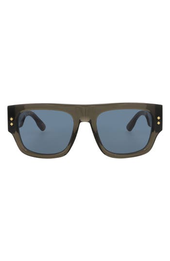Gucci Novelty 54mm Rectangular Sunglasses In Grey Grey Blue