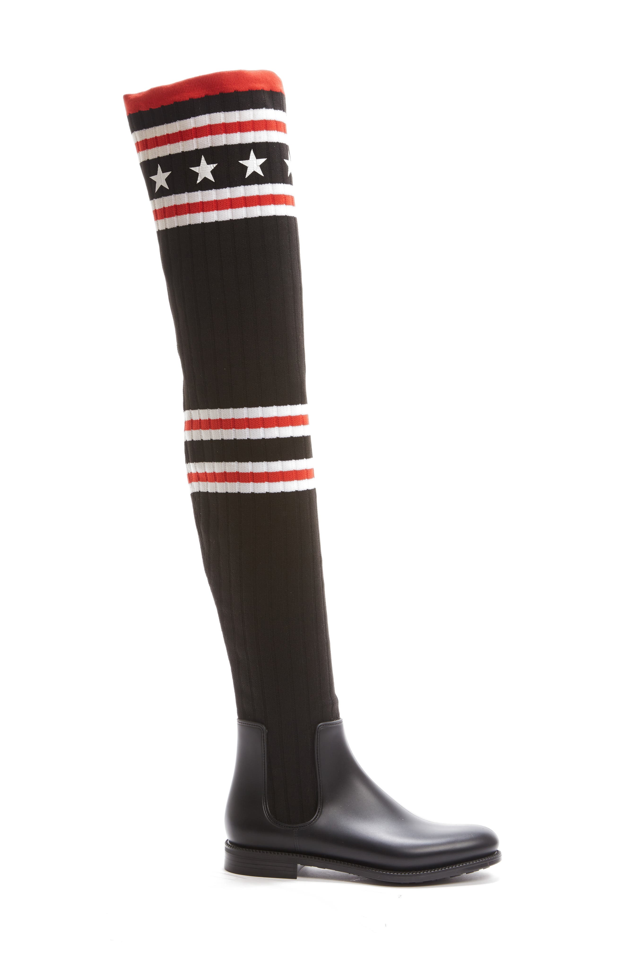 Storm Over the Knee Sock Boot, Alternate, color, BLACK/ RED