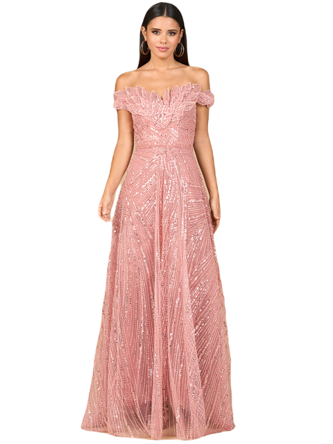 Off Shoulder Beaded Ballgown