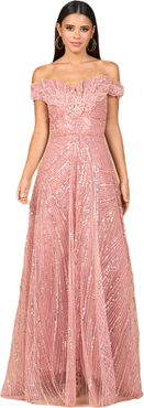 LARA New York Off Shoulder Beaded Ballgown