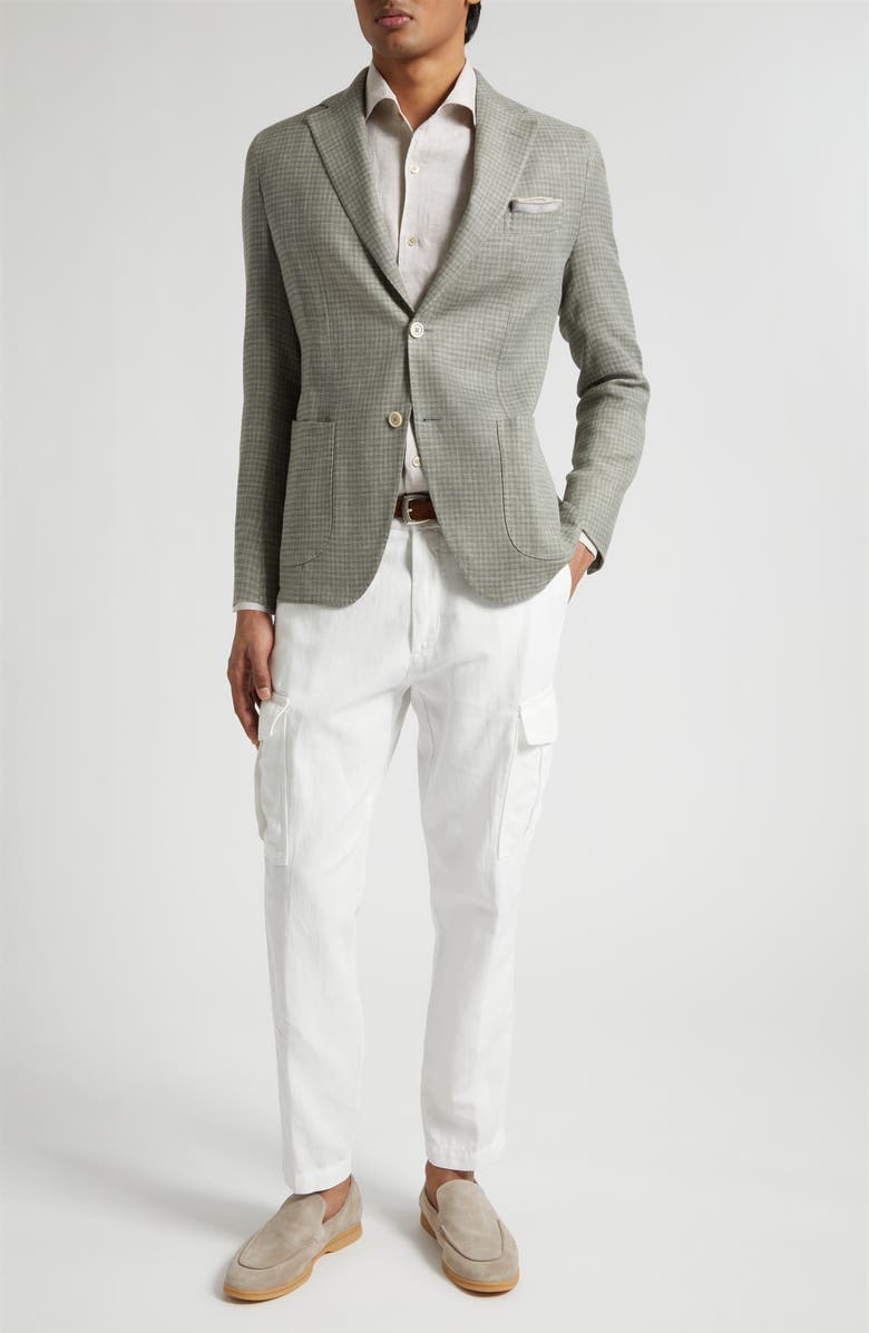 Eleventy Linen Button-Up Shirt, Alternate, color, Sand