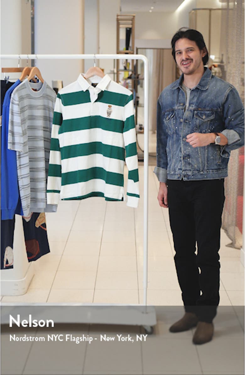 Polo Bear Stripe Cotton Jersey Rugby Shirt, sales video thumbnail