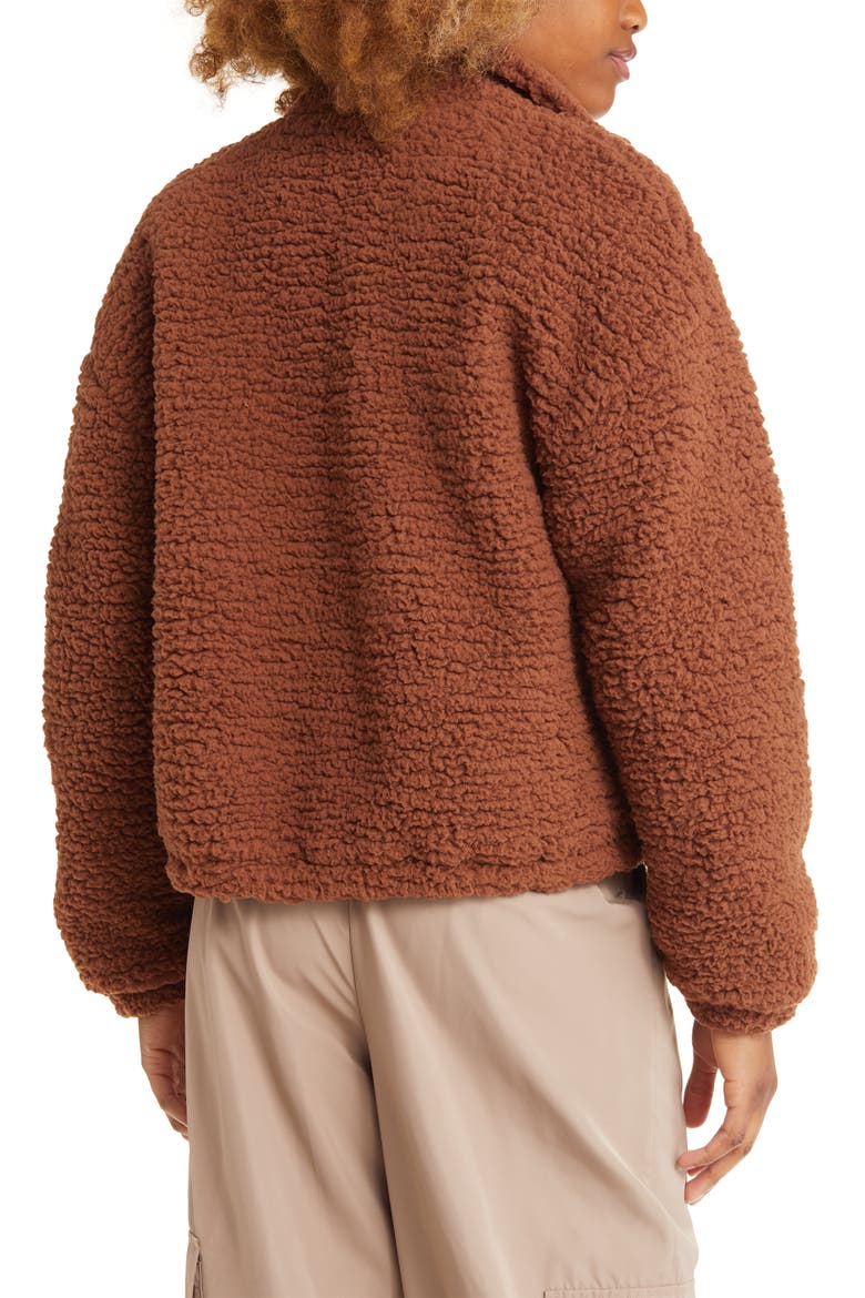 High Pile Fleece Zip-Up Jacket, Alternate, color, BROWN KONA