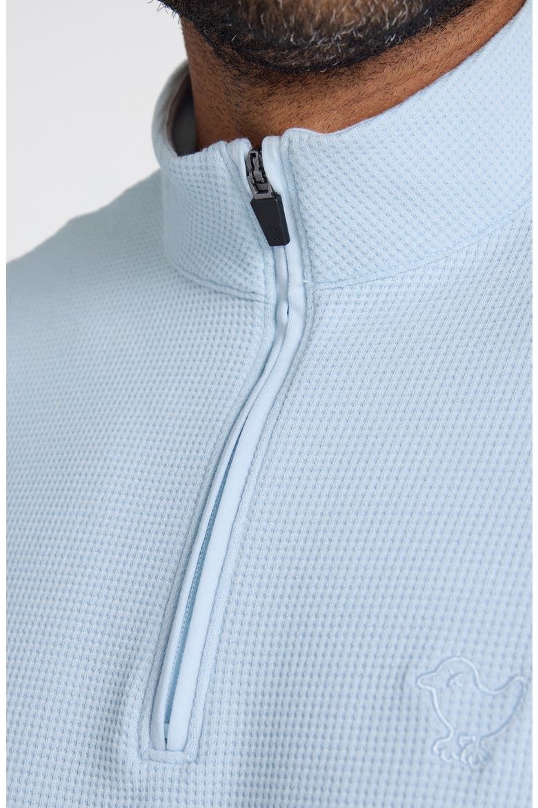 Waffle Knit Quarter Zip Pullover, Alternate, color, BABY BLUE