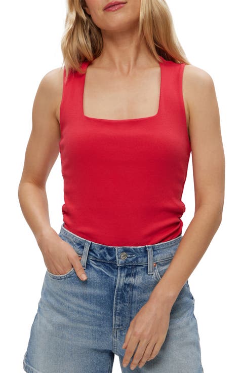 MICHAEL STARS 売れ筋商品|||マイケルスターズ Tシャツ トップス レディース Tops Red Michael Stars Women's Dora Shine 3/4 Sleeve Banded Crew Neck