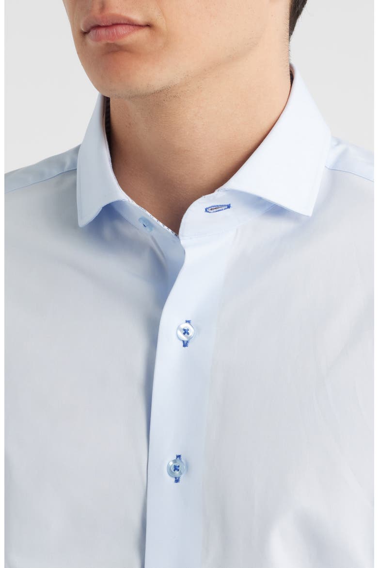 Trim Fit Light Blue Cotton Dress Shirt, Alternate, color, LIGHT BLUE