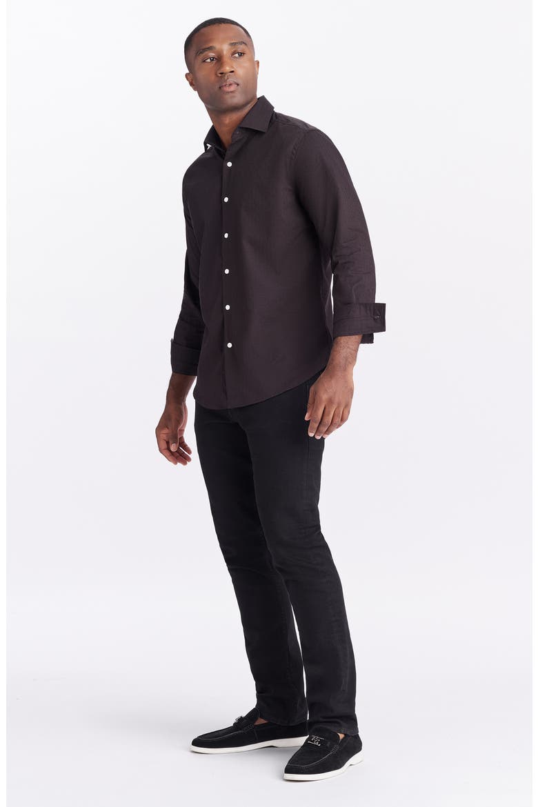 Walford Long Sleeve Woven Shirt, Alternate, color, BLACK