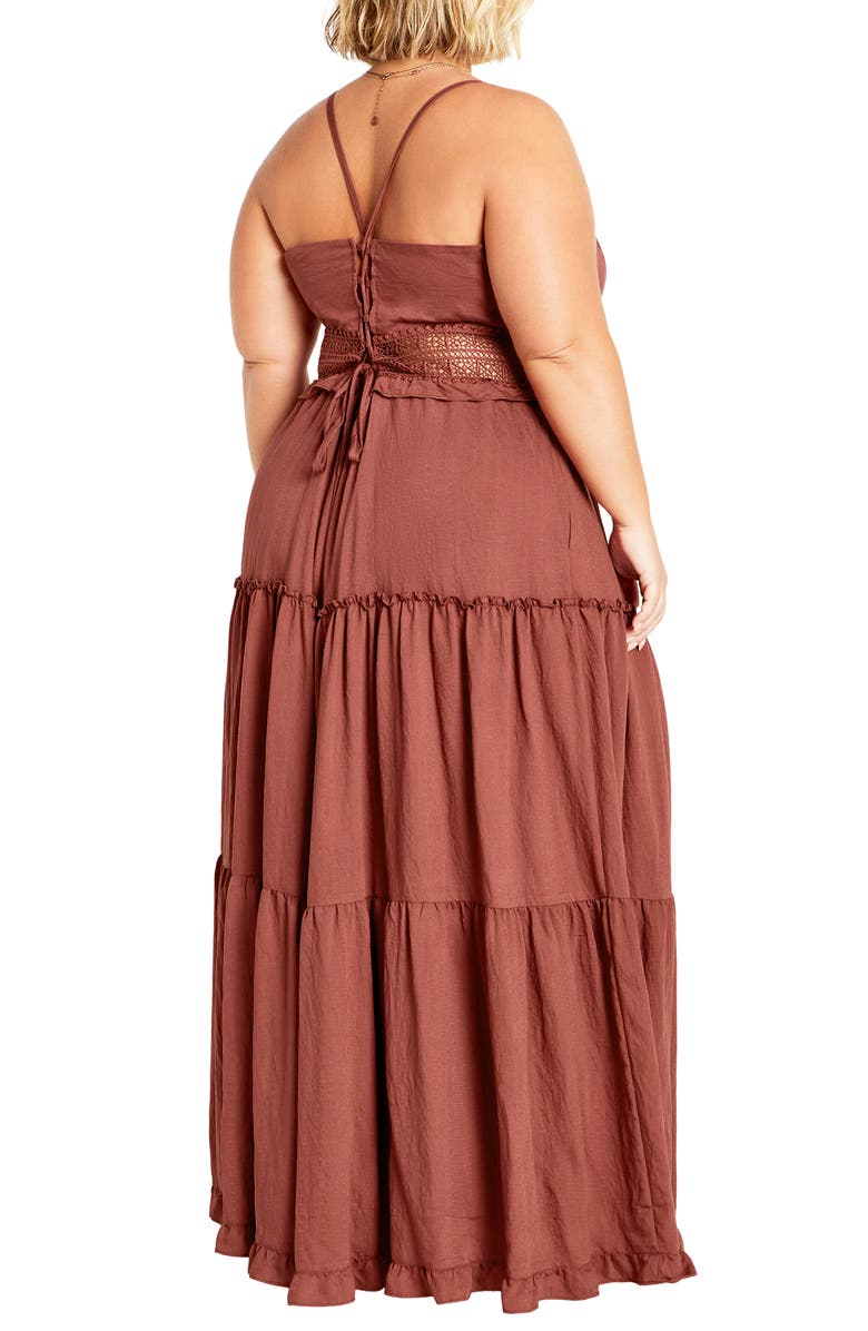 City Chic Aura Maxi Dress, Alternate, color, Cinnamon