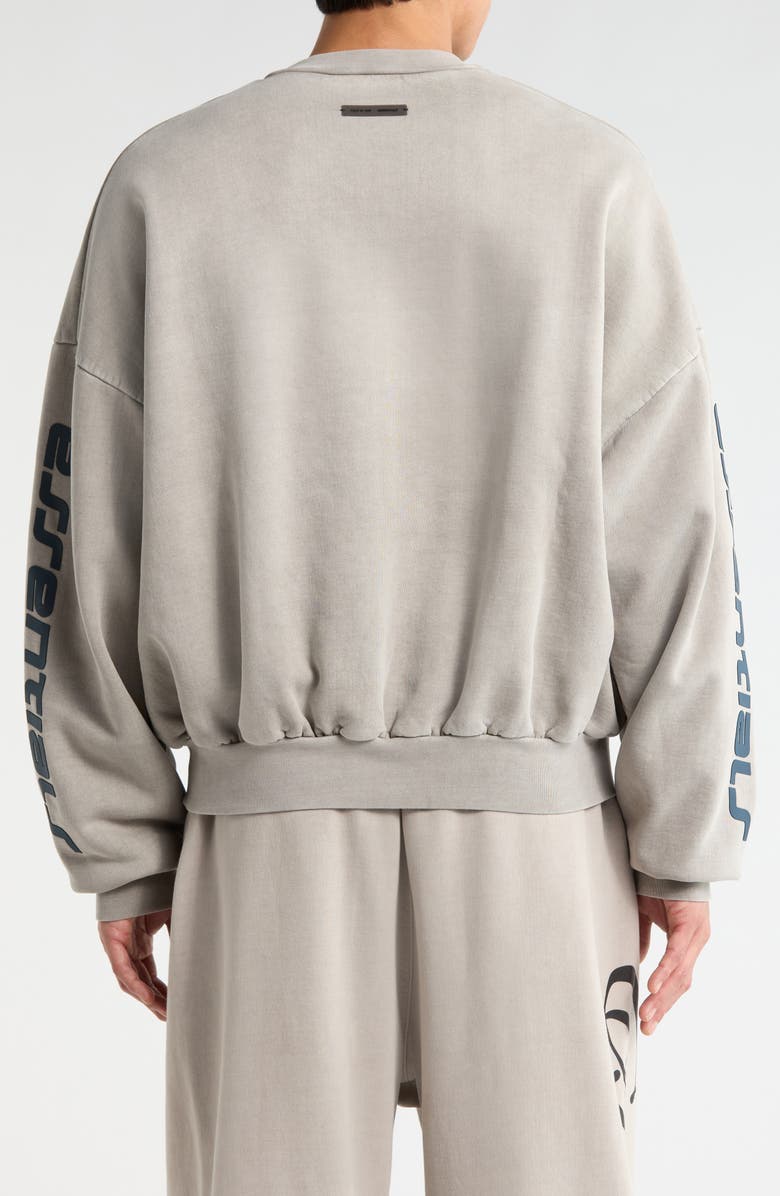 Fear of God Essentials Logo Graphic Print Relaxed Sweatshirt, Alternate, color, Smoke Grey