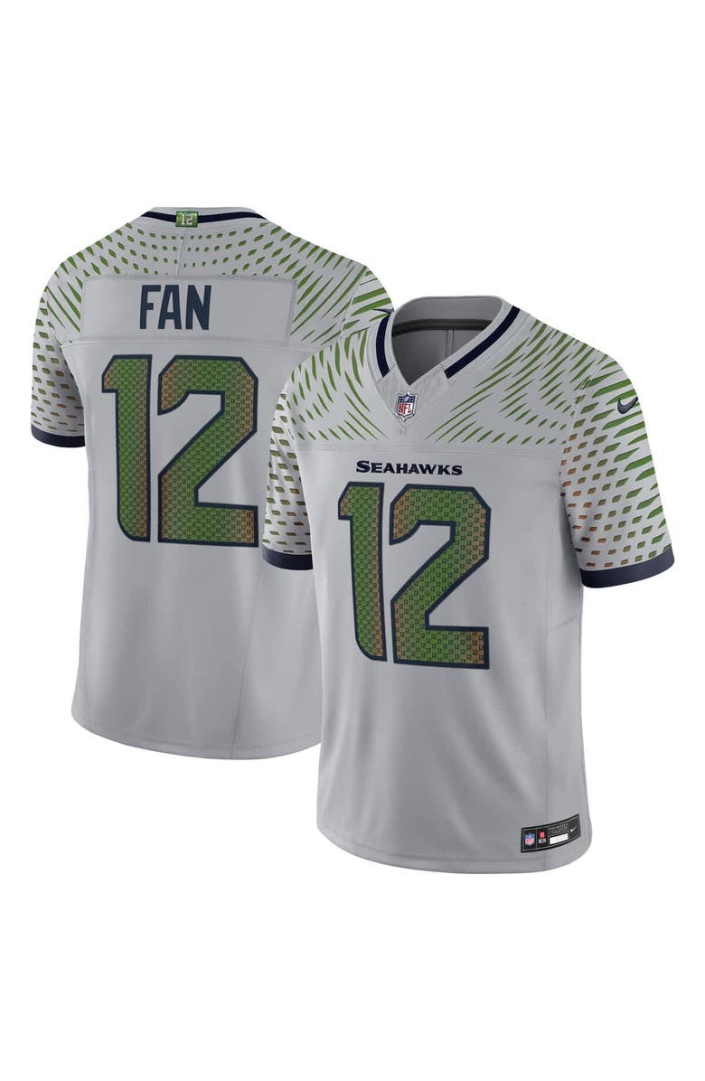 Nike Men's Nike 12s Wolf Gray Seattle Seahawks 2025 Rivalries Collection Limited Jersey, Main, color, Gray