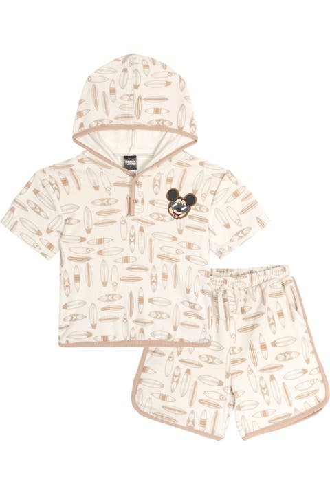 Mickey Mouse Loungewear 2-Piece Hooded T-Shirt and Shorts Set