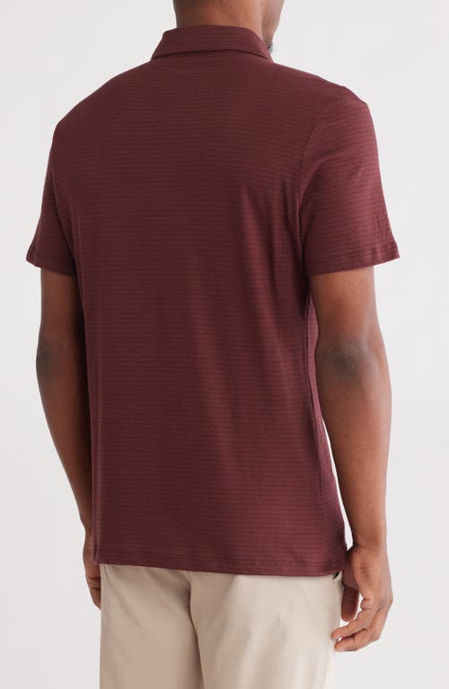 Westzeroone Oakwood Stripe Cotton Polo In Port