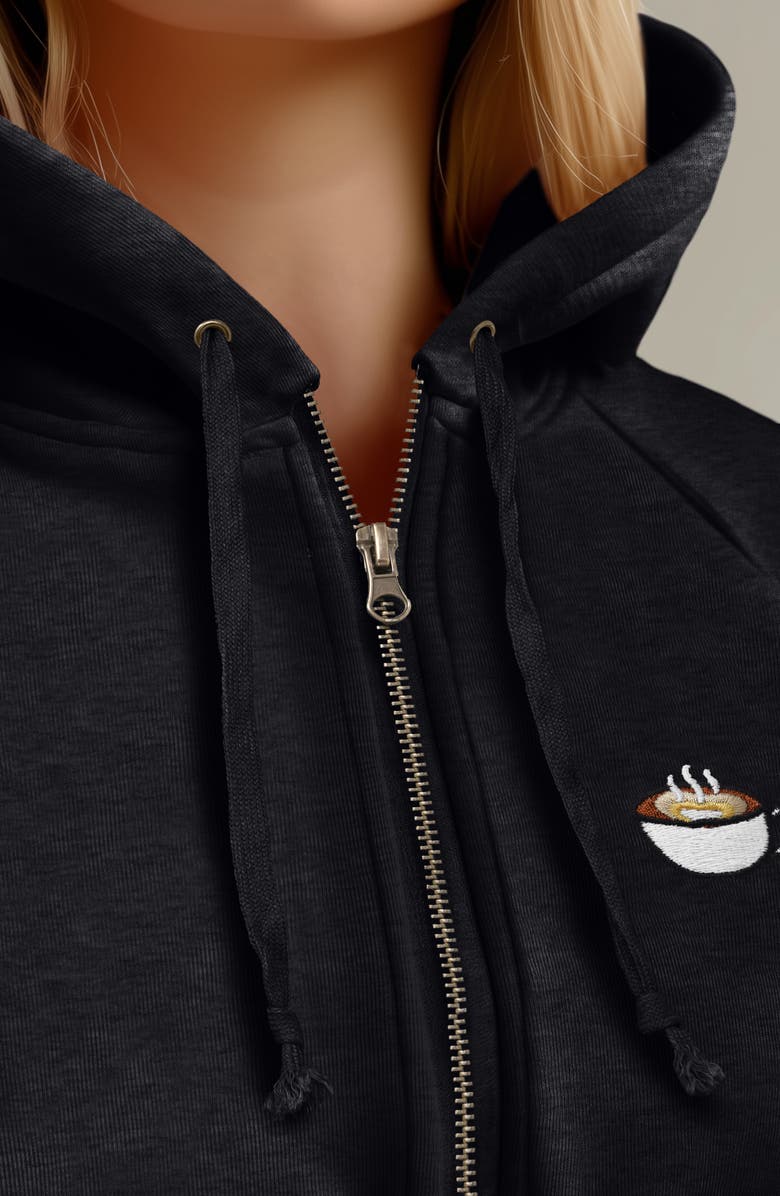Dalix Cappuccino Zip Fleece Hoodie, Alternate, color, Black