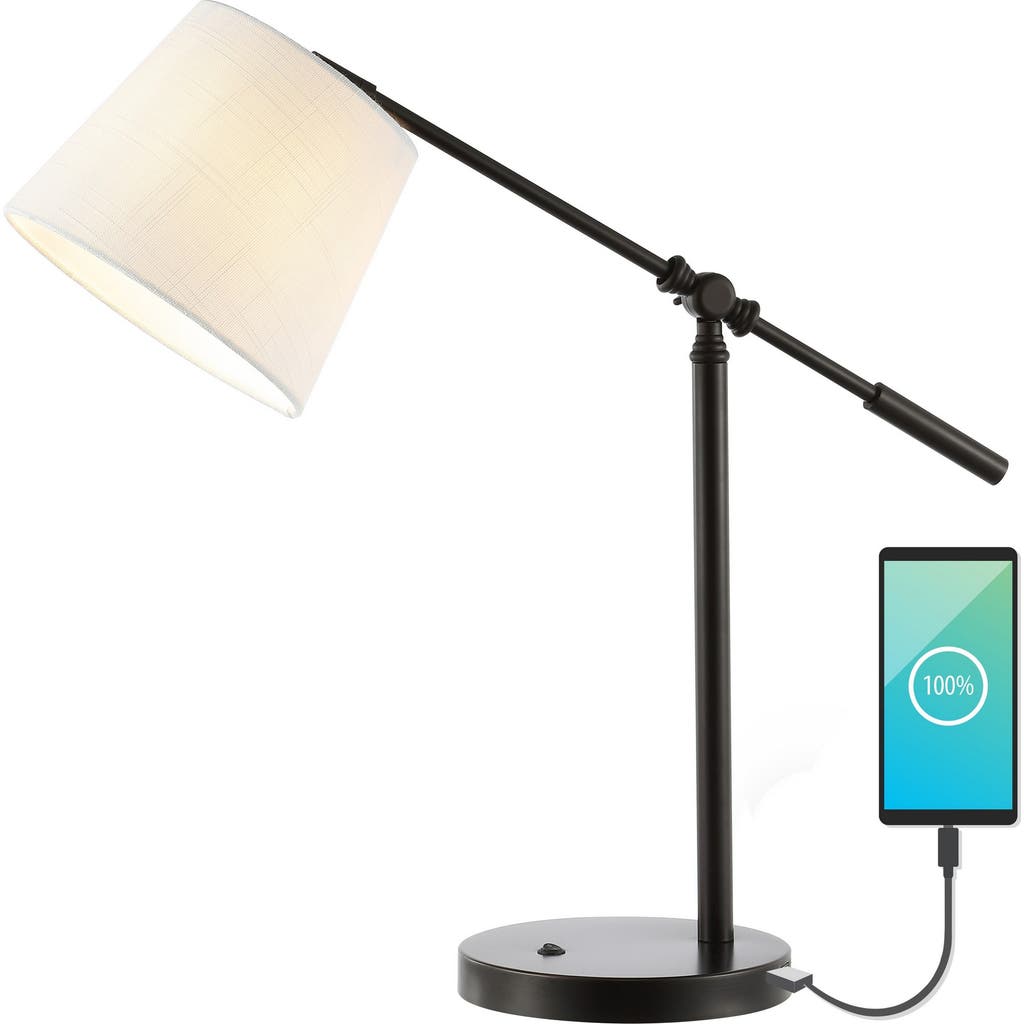 Jonathan Y Troy 24" Classic Contemporary Iron Led Task Lamp With Usb Charging Port, Oil Rubbed Bronz In Oil Rubbed Bronze