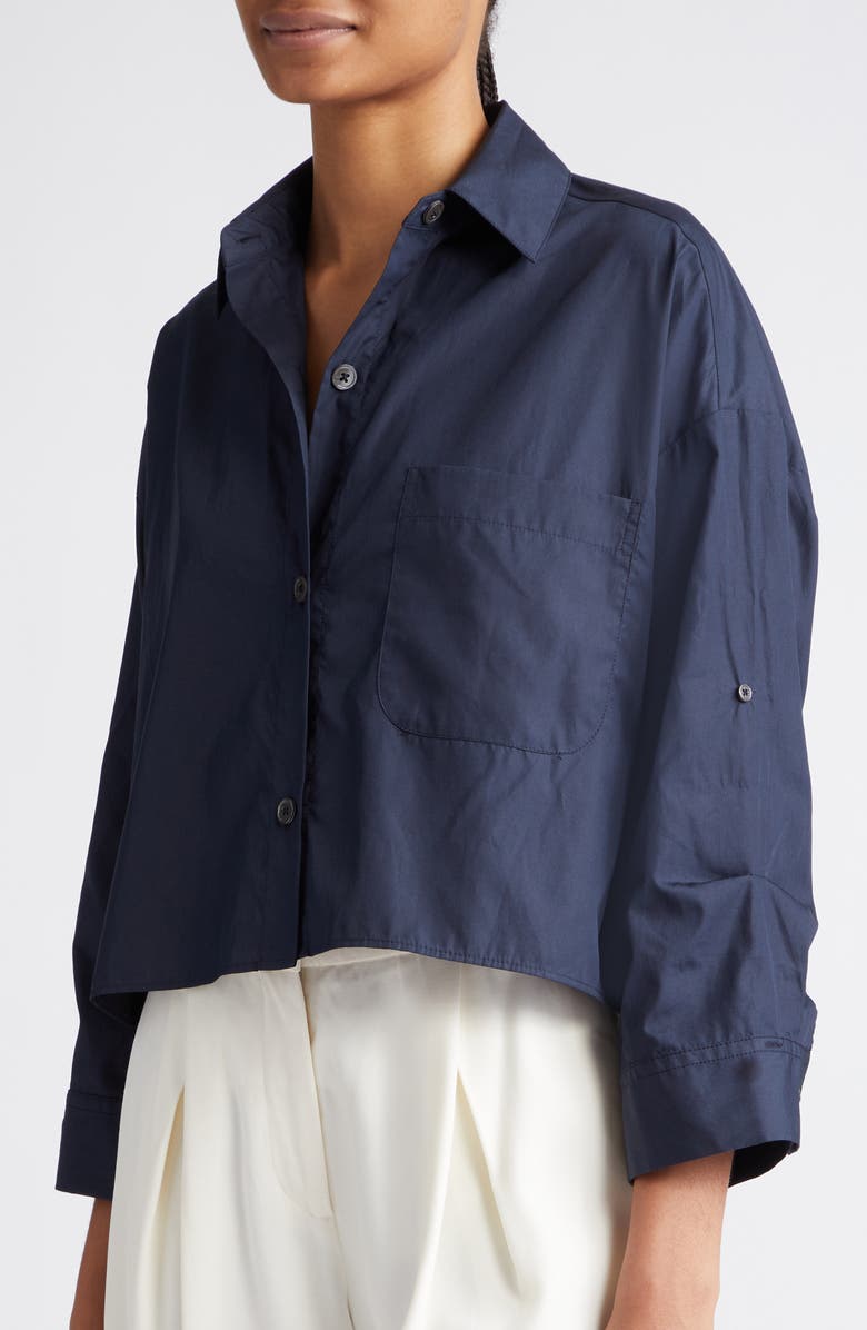 TWP Next Ex Crop Cotton Button-Up Shirt, Alternate, color,