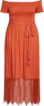 City Chic Off the Shoulder Maxi Dress