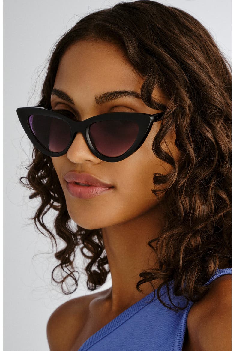 Realm Cat Eye Sunglasses, Alternate, color, SHINY BLACK / SMOKE GRAD