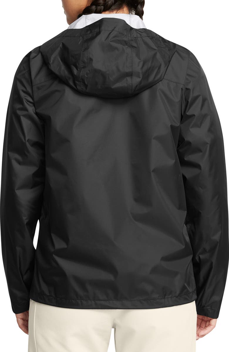 Under Armour Stormproof Cloudstrike 2.0 Waterproof Hooded Jacket, Alternate, color, Black / / White