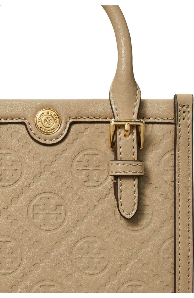 Tory Burch Mini T Monogram Debossed North/South Tote, Alternate, color, Fresh Clay
