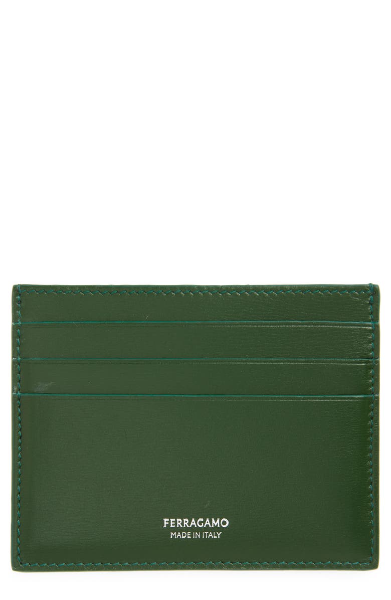 FERRAGAMO Leather Card Case, Main, color,