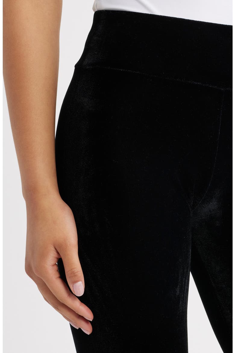 High Waist Velvet Leggings, Alternate, color, BLACK