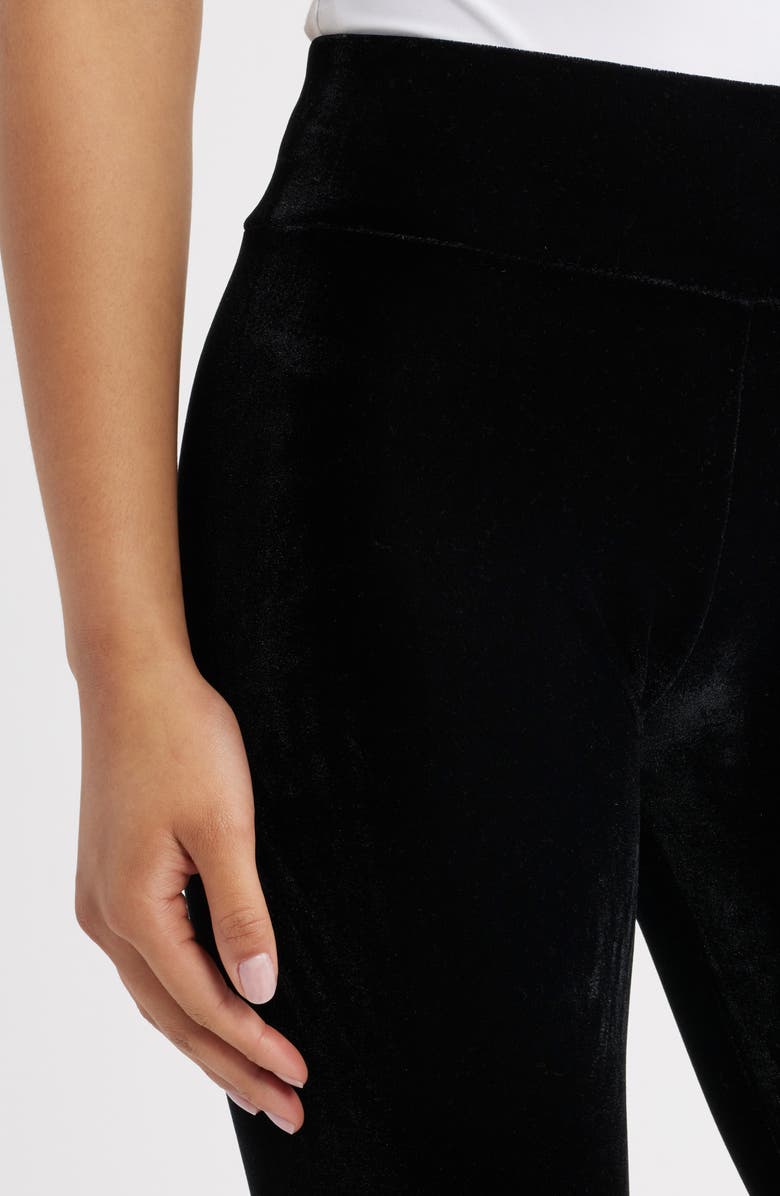 Hue High Waist Velvet Leggings, Alternate, color, Black