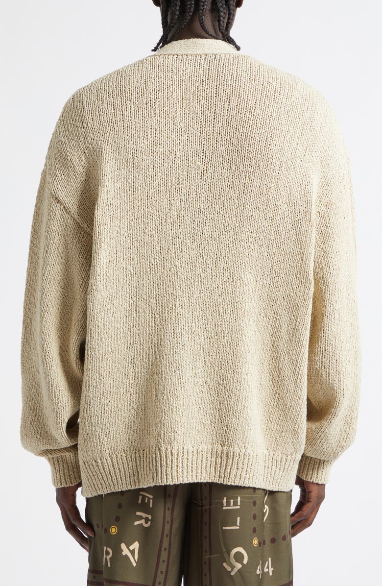 Balmain Light Cotton Blend Cardigan, Alternate, color, Beige